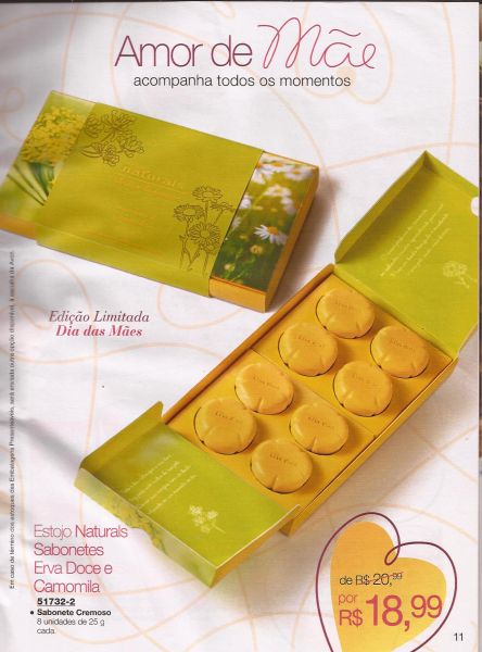 Estojo Naturals Sabonetes Erva Doce e Camomila